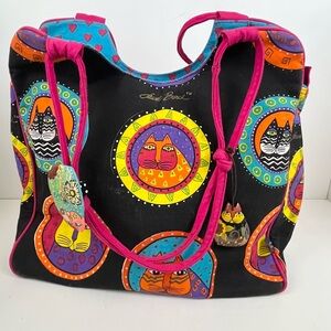LAUREL BURCH Retired Art Carry All Cat Tote Purse Bag